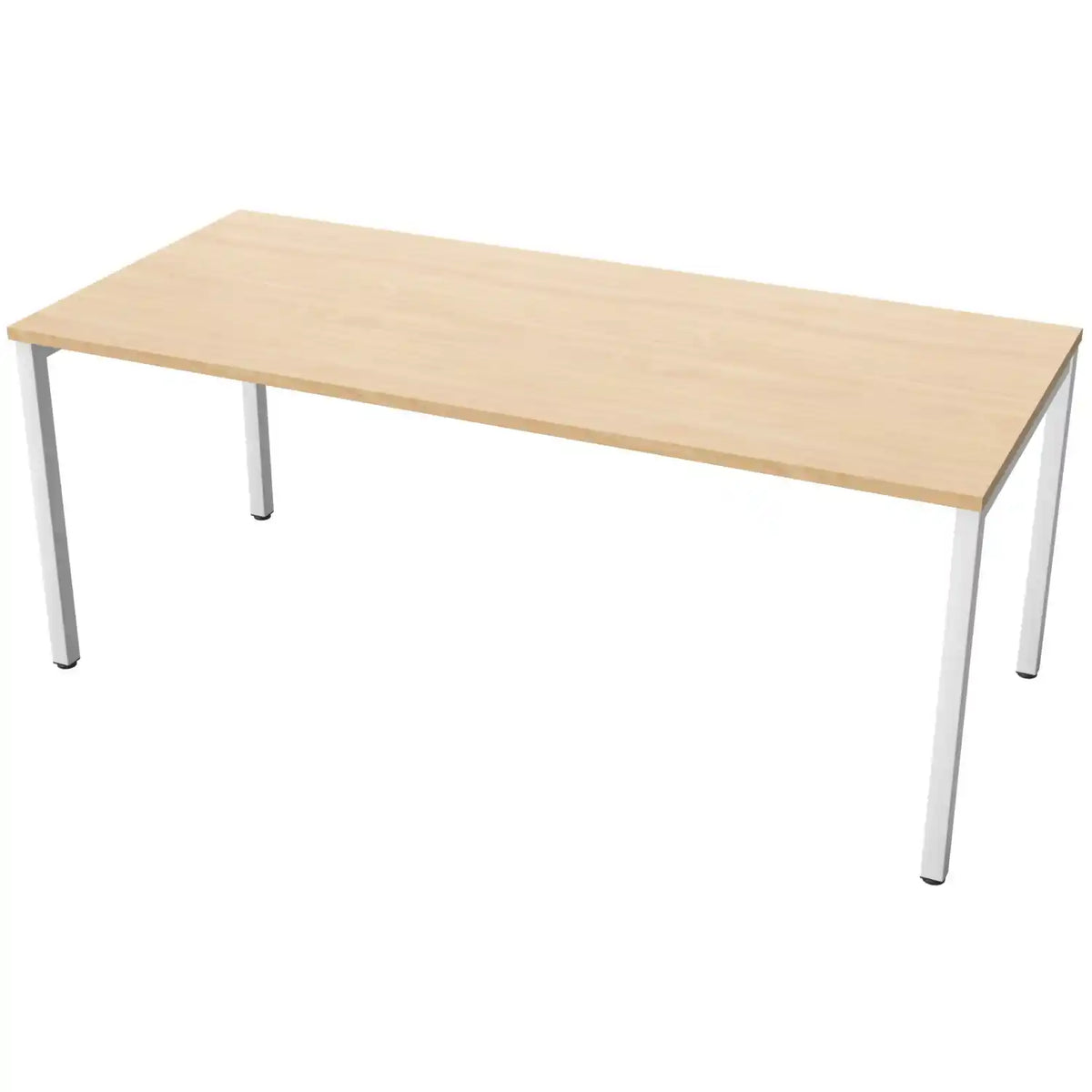 180cm desks with 80cm depth, beech top and white frame