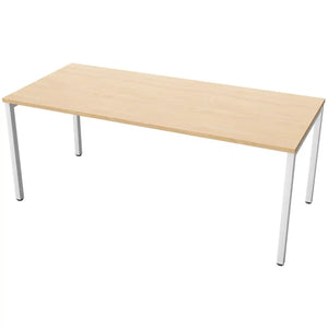 180cm desks with 80cm depth, beech top and white frame