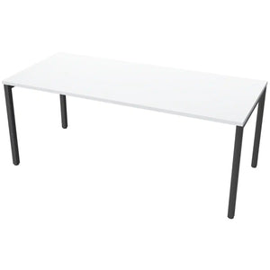 180cm desks with 80cm depth, grey top and black frame