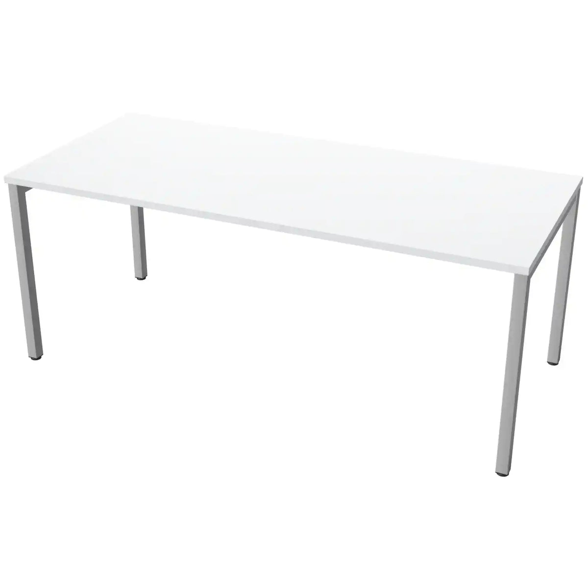 180cm desks with 80cm depth, grey top and silver frame