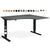 Masta 2 leg radial standing desk available in multiple top and frame finishes