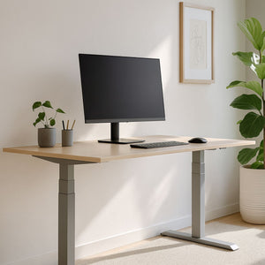 200cm height adjustable desk in a home office setup