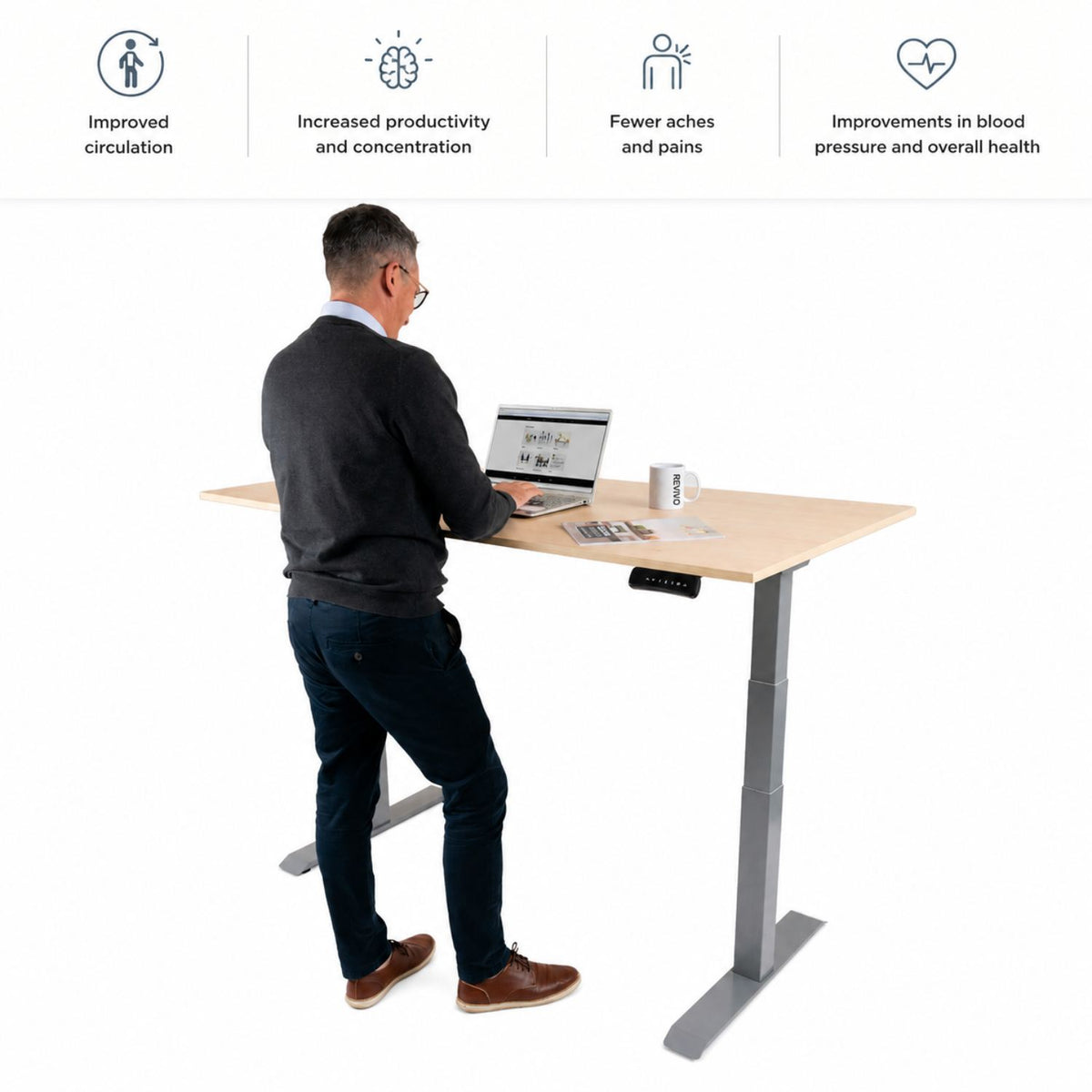 200cm standing desk for healthier sit stand working