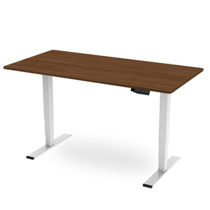 2m standing desk with walnut top and white frame