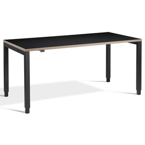 4 Leg Standing Desk - Rega - Black Frame - Black Ply Edge Top - Studio Image
