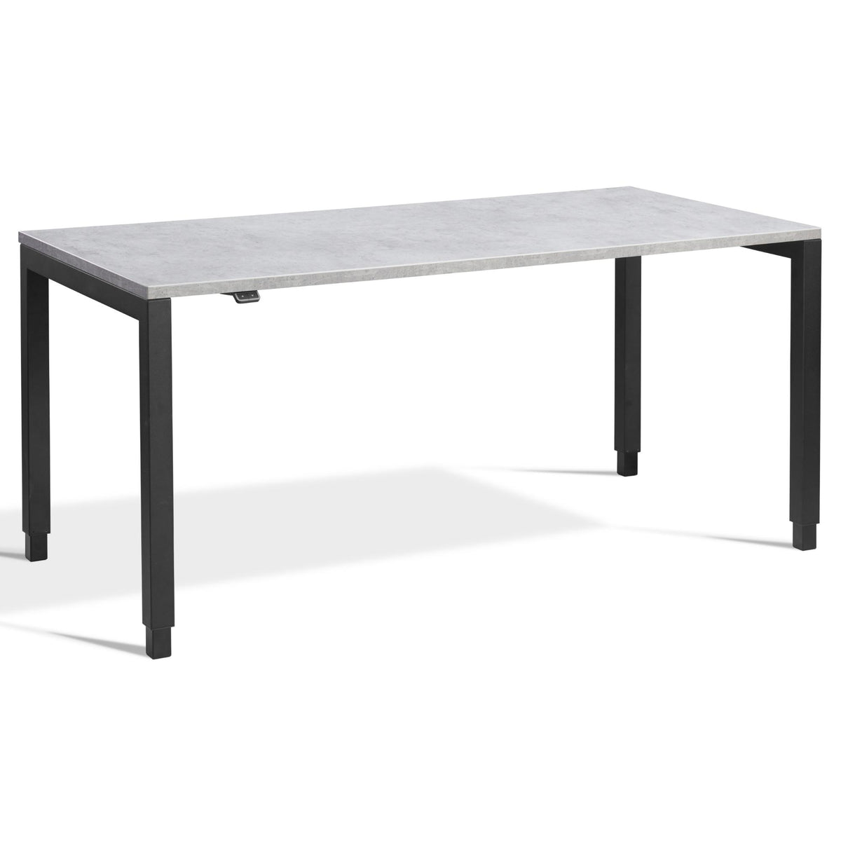 4 Leg Standing Desk - Rega - Black Frame - Light Concrete Top - Studio Image