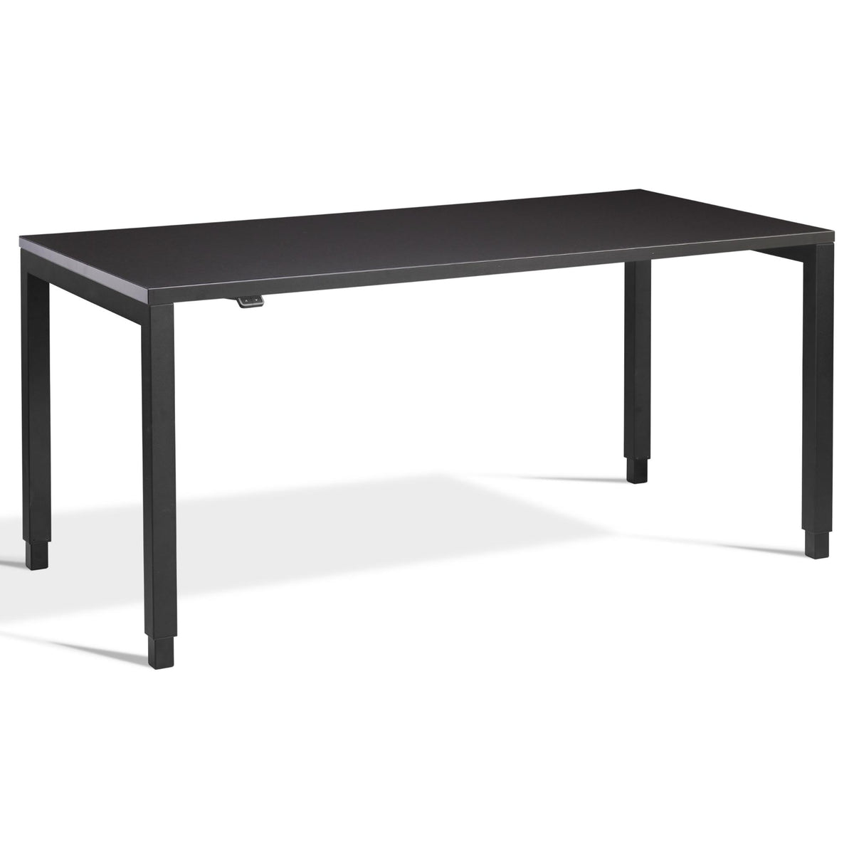 4 Leg Standing Desk - Rega - Black Frame - Soft Black Top - Studio Image