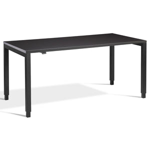 4 Leg Standing Desk - Rega - Black Frame - Soft Black Top - Studio Image
