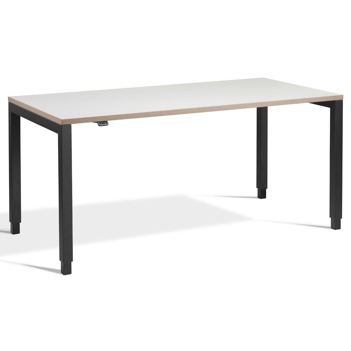 4 Leg Standing Desk - Rega - Black Frame - White Ply Edge Top - Studio Image
