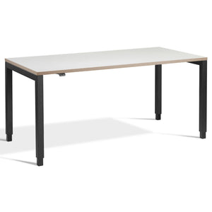 4 Leg Standing Desk - Rega - Black Frame - White Ply Edge Top - Studio Image