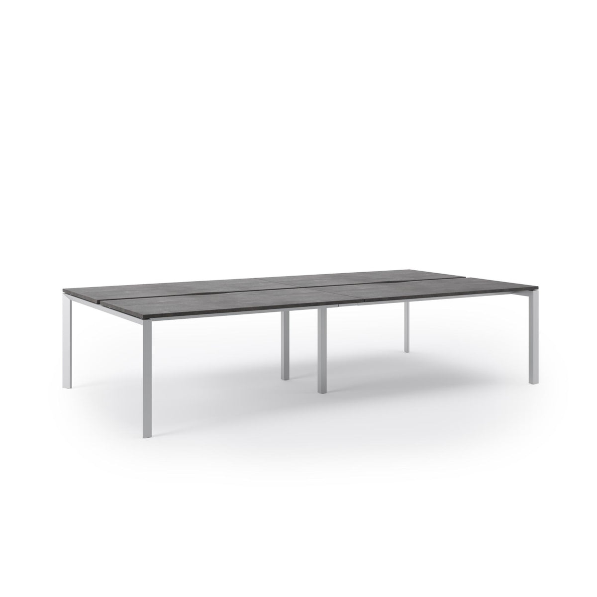 4 Person Bench Desk - Firmo 4 Person Bench Desk - Angled View - Studio Image