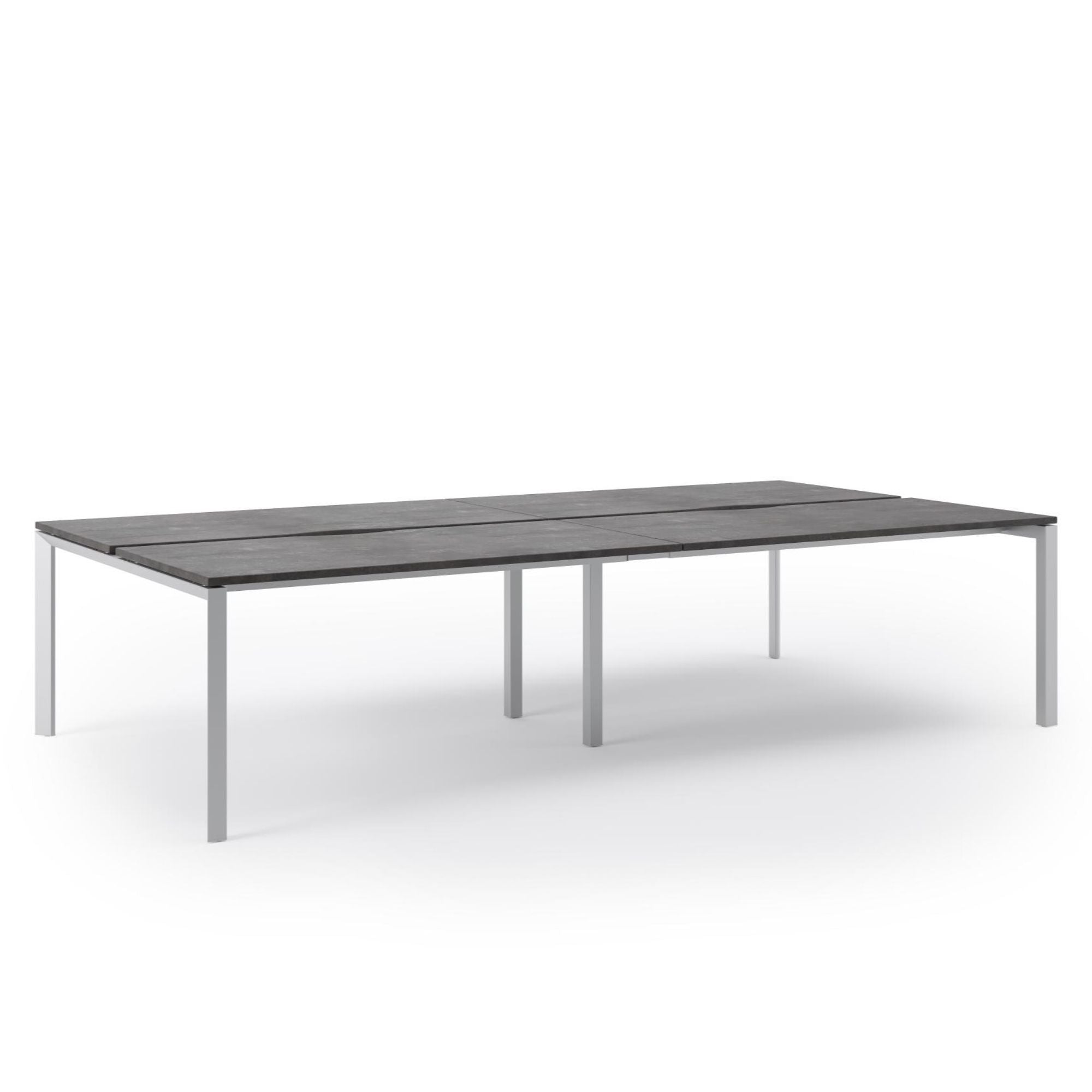 4 Person Bench Desk - Firmo Bench Desk - Angled View Zoomed - Studio Image