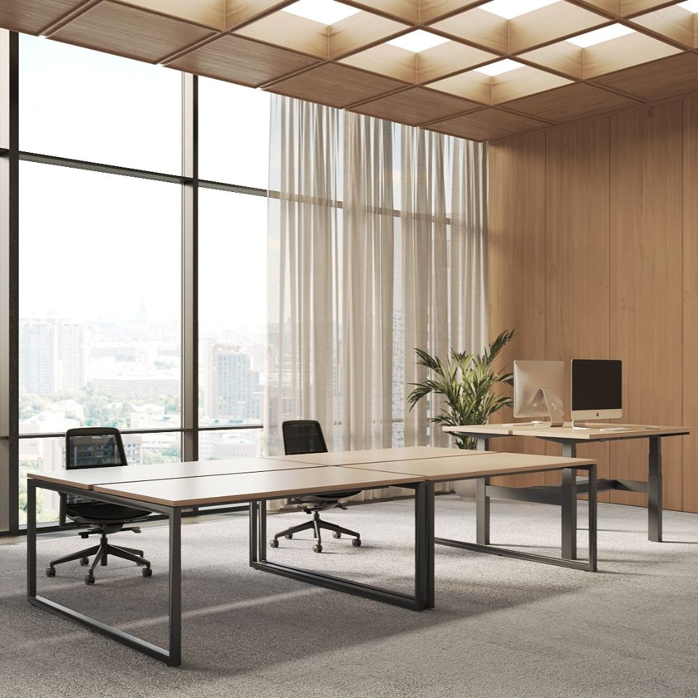 4 Person Computer Desk - Lanto Combined Desks Office Setup