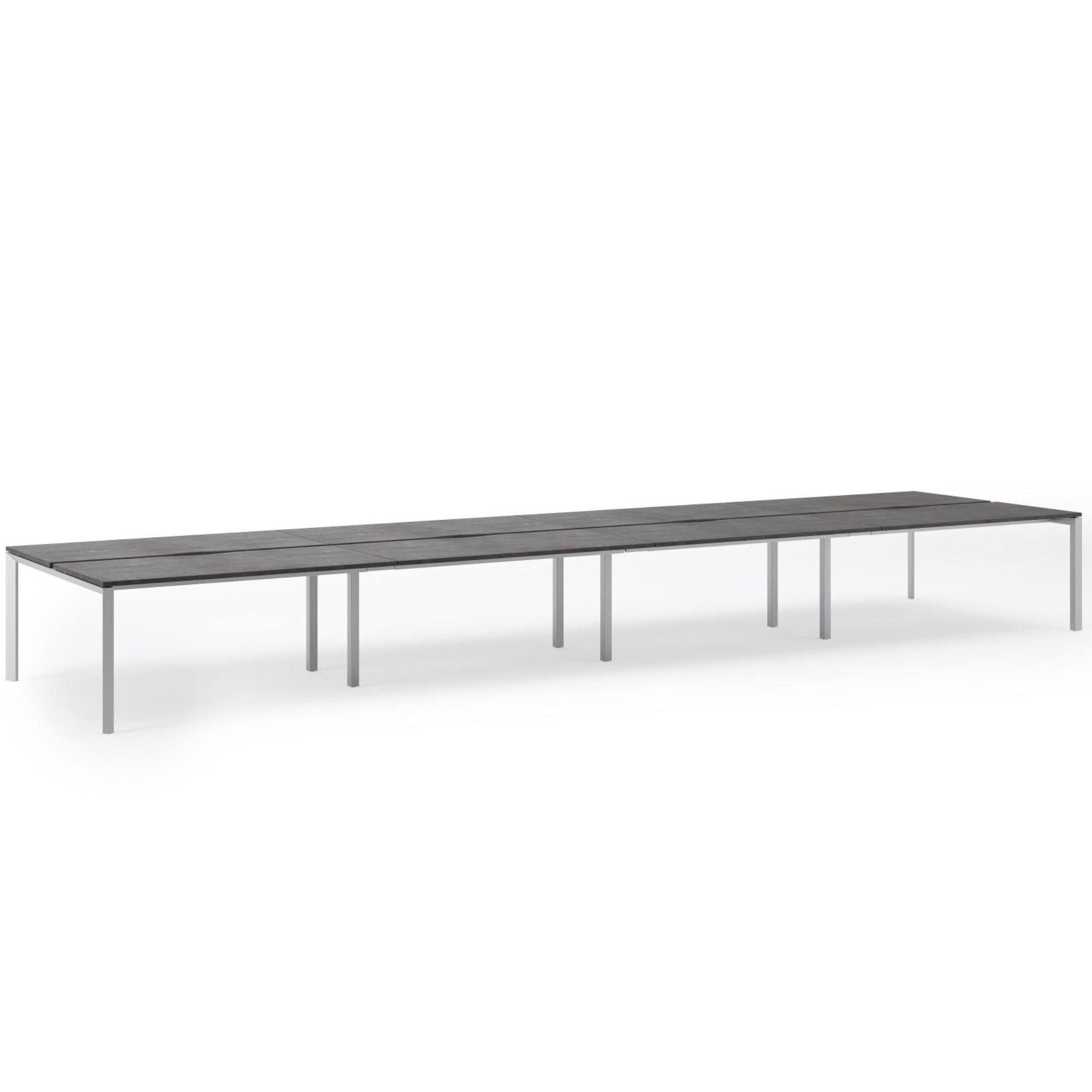 8 Person Bench Desk - Firmo Bench Desk - Angled View Zoomed - Studio Image