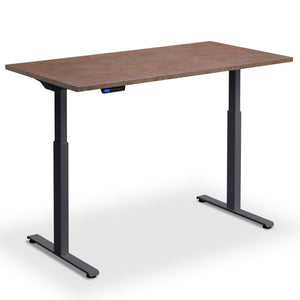 80cm wide standing desk ferro bronze top anthracite frame front view