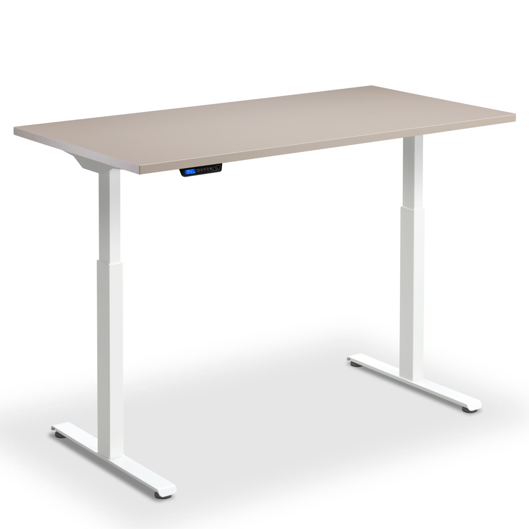 80x60 standing desk stone top white frame front view