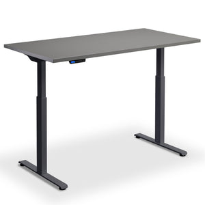 standing desk 80m width graphite top anthracite frame view from front