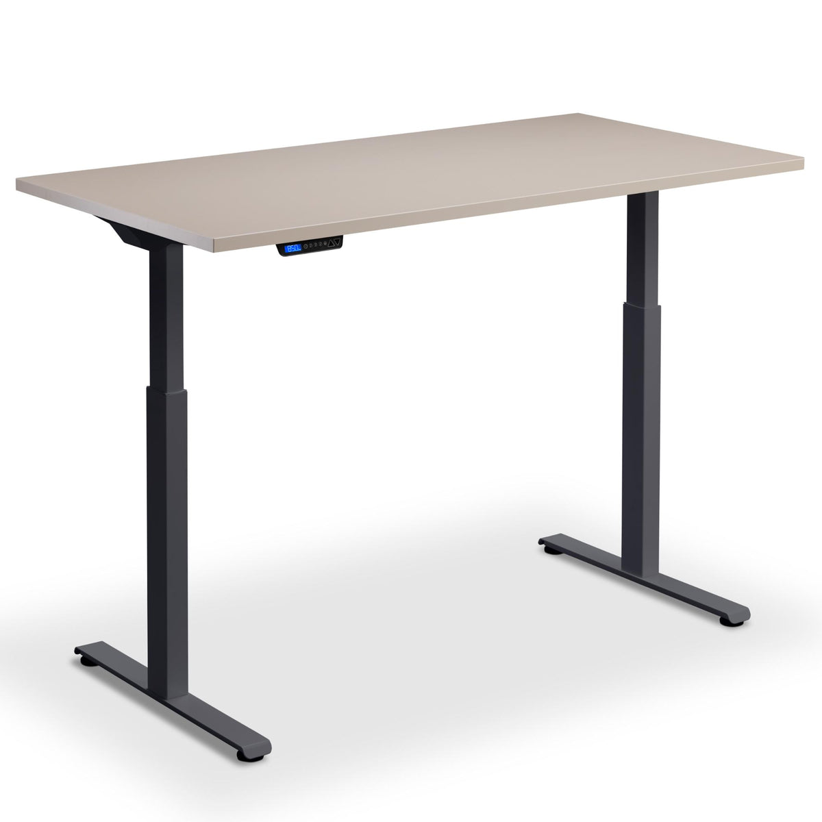 80x60 standing desk stone top anthracite frame view from front