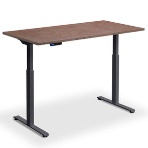 90cm wide standing desk ferro bronze top anthracite frame view from front