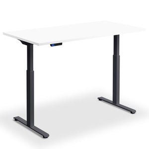 standing desk 90cm width white top anthracite frame view from front