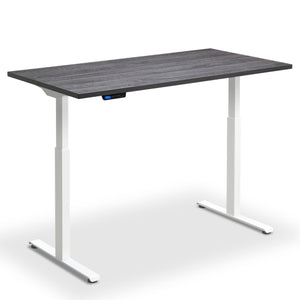90cm wide standing desk anthracite sherman oak top white frame view from front