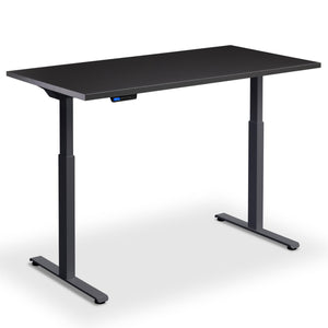 90x60 standing desk soft black top anthracite frame view from front