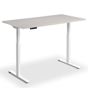 90cm standing desk cashmere top white frame front view