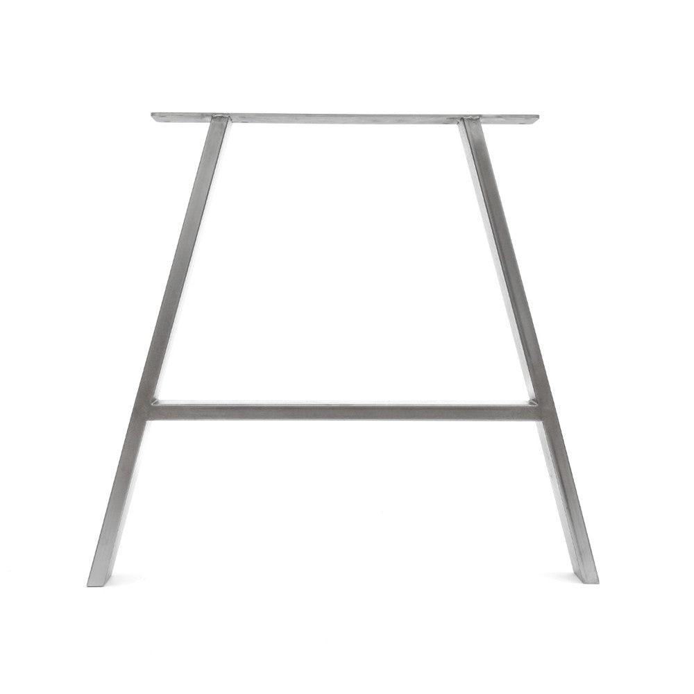 A Frame Desk Legs - Raw Steel - 71cm x 78cm - Front View - Studio Image