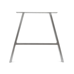 A Frame Desk Legs - Raw Steel - 71cm x 78cm - Front View - Studio Image