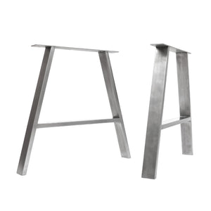 A Frame Desk Legs - Raw Steel - 71cm x 78cm - Studio Image