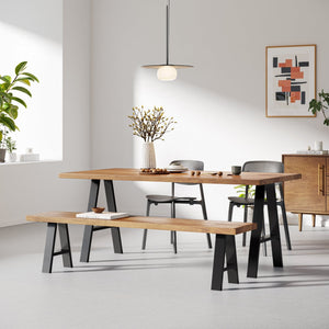 A Frame Table Legs - Black - 71cm x 58cm - Dining Table Setup