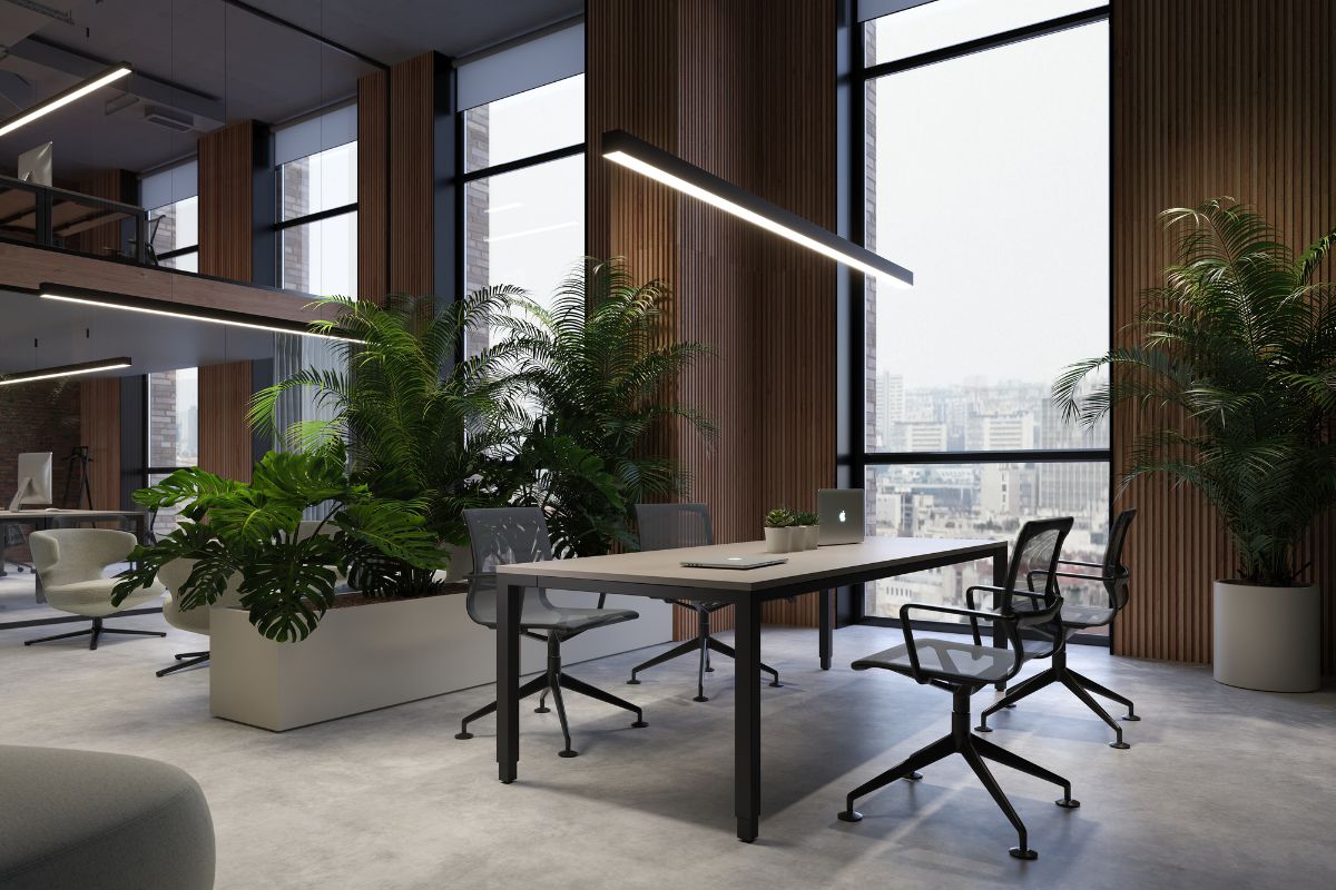 Adjustable Height Meeting Room Tables 
 - Altura Elite - Front Side View - Office Setup