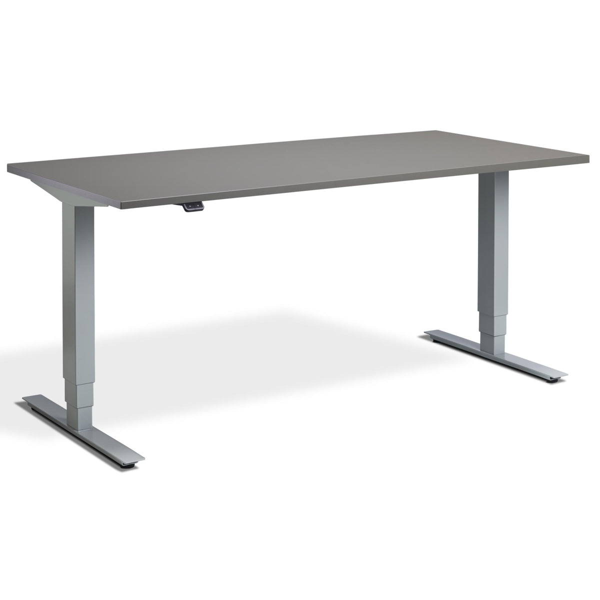 Adjustable Computer Desk - Masta Desk - Silver Frame - Graphite Top - Studio Image