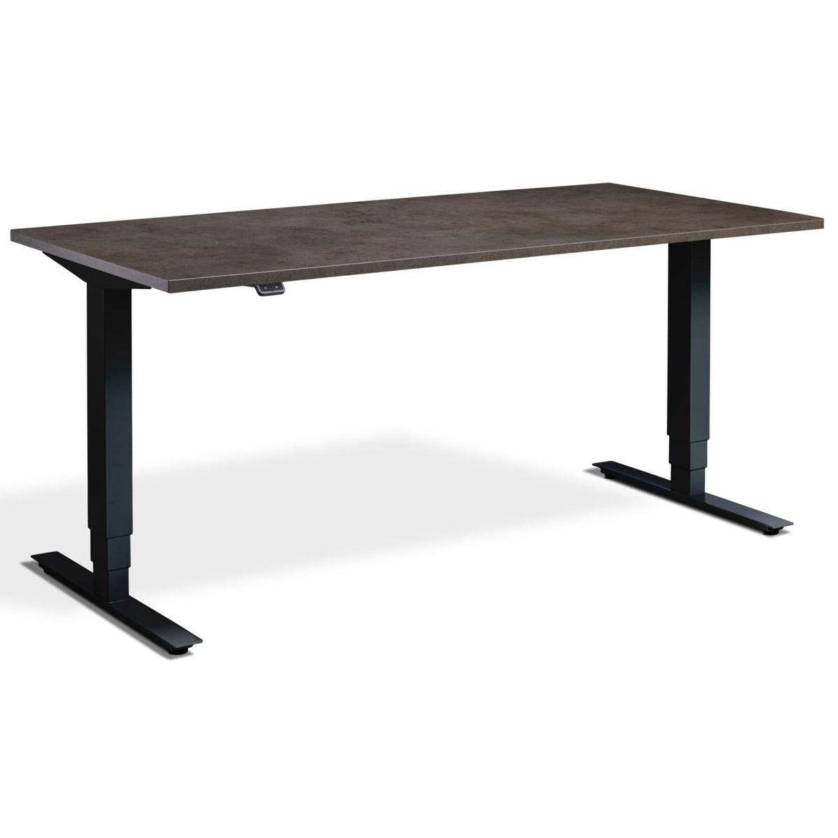 Adjustable Height Computer Desk - Masta Desk - Black Frame - Dark Concrete - Studio Image