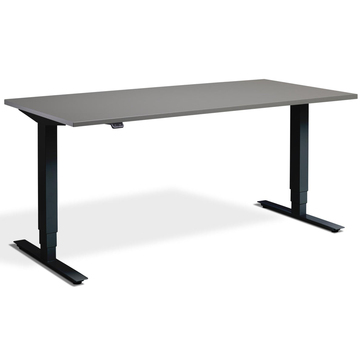 Adjustable Height Computer Desk - Masta Desk - Black Frame - Graphite Top - Studio Image