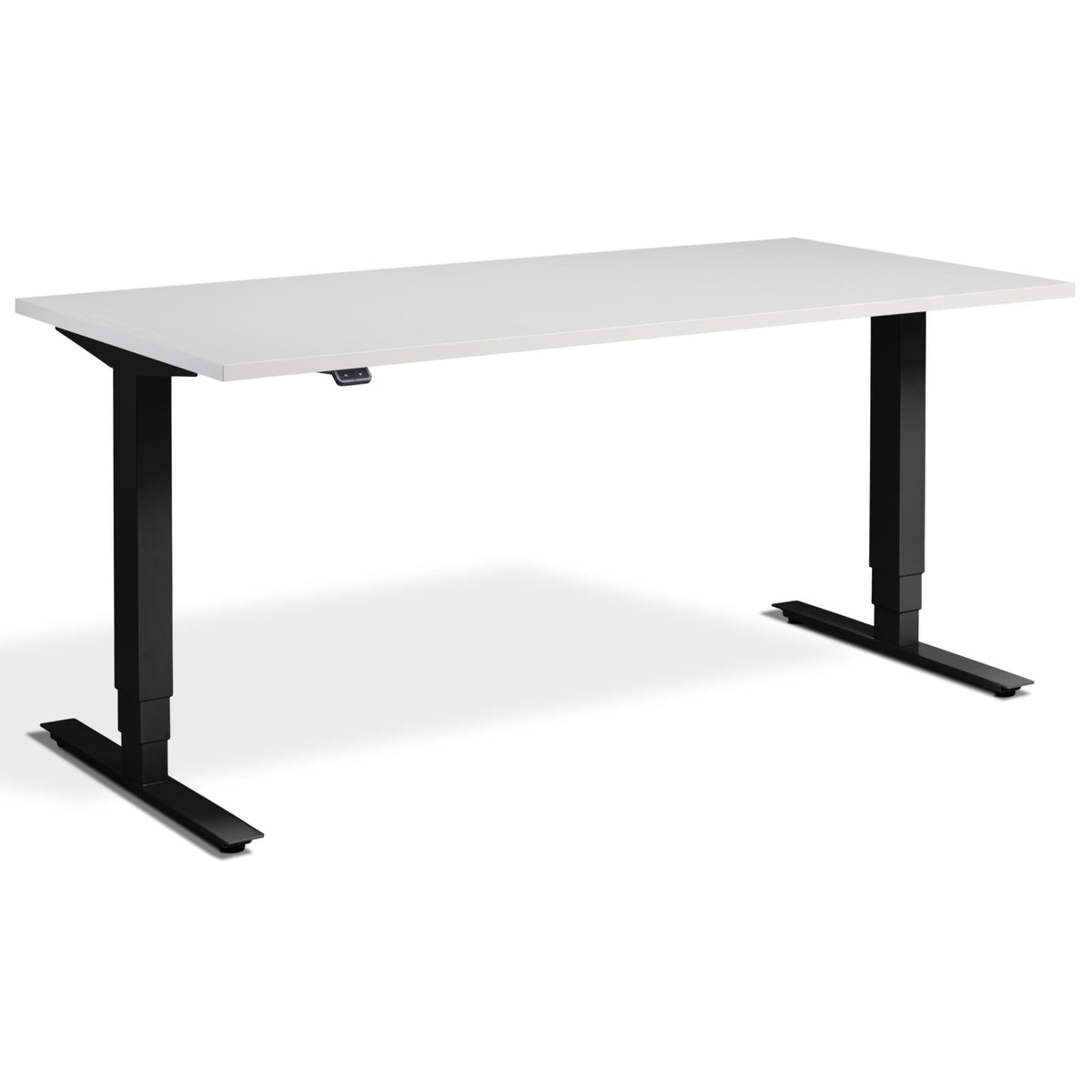 Adjustable Height Computer Desk - Masta Desk - Black Frame - Light Grey Top - Studio Image