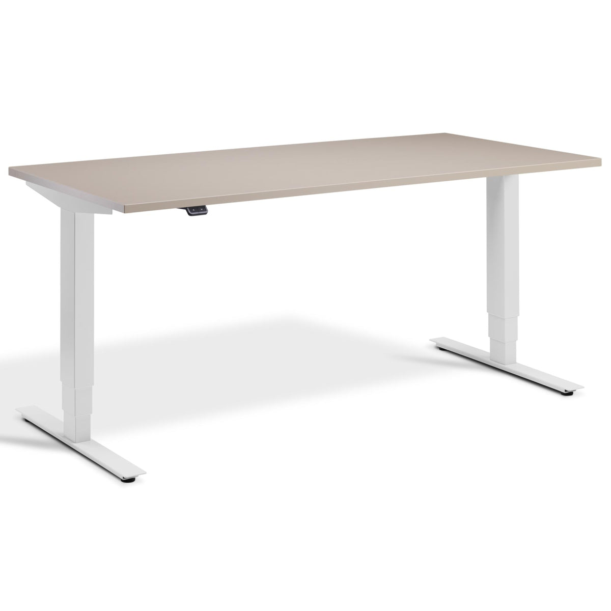 Adjustable Height Computer Desk - Masta Desk - Light Grey Frame - Stone Top - Studio Image