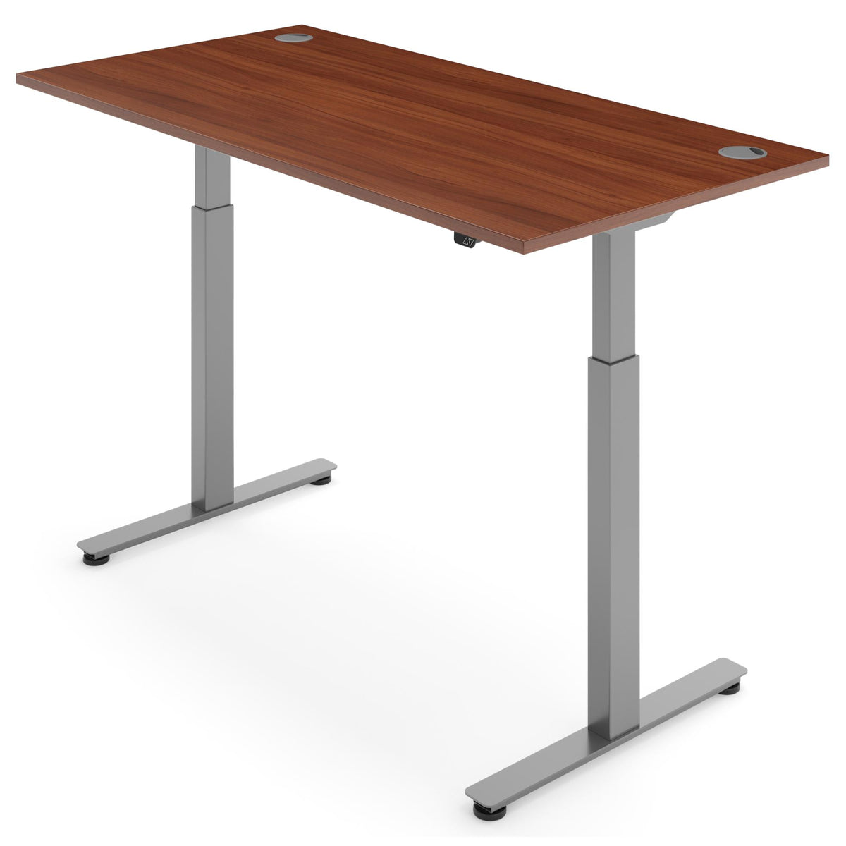 Adjustable Height Smart Desk - NeoActiv2 - Silver Frame - Walnut Top - Studio Image