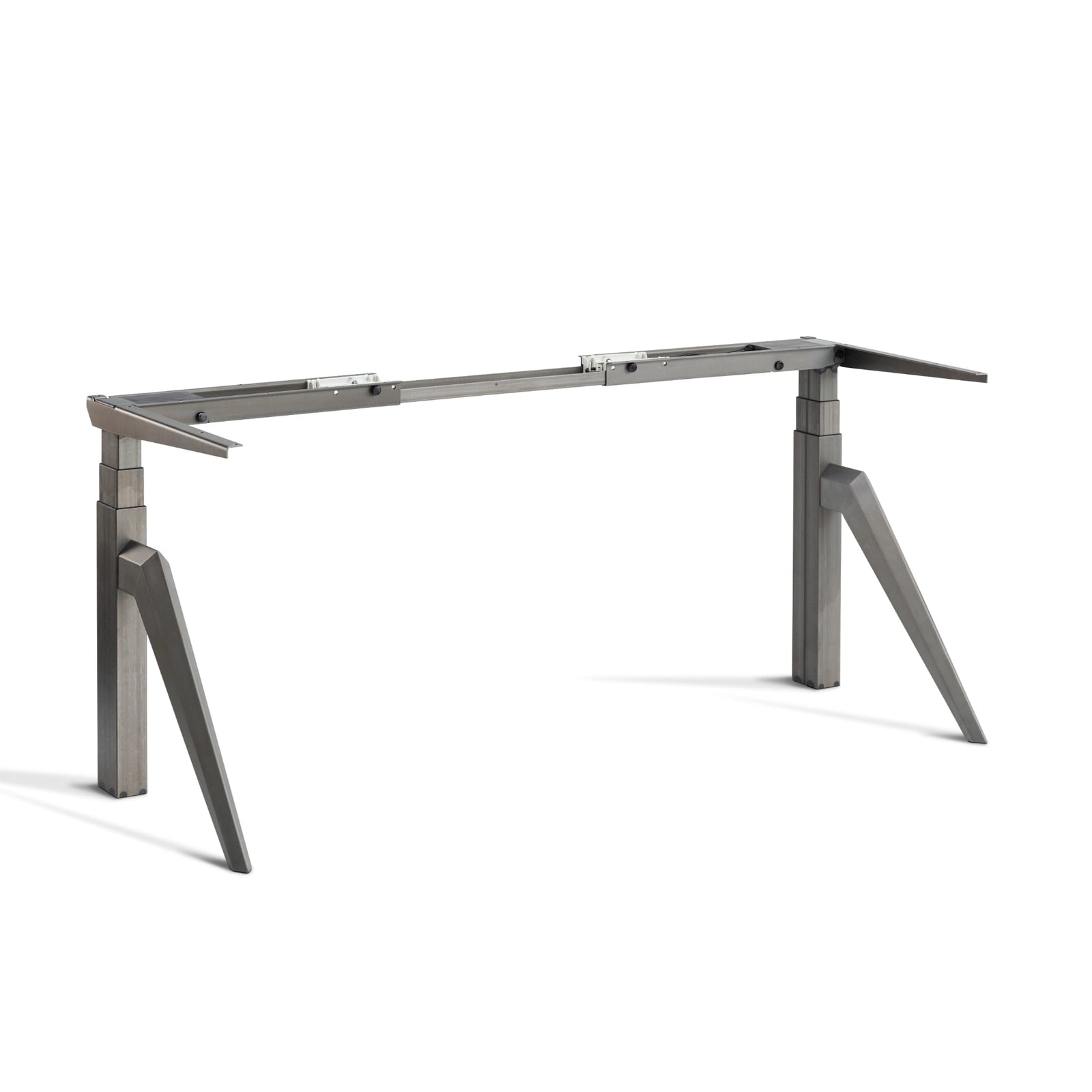 Adjustable height electric desk base - Ardeko - Raw Steel - Studio Image