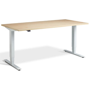 Advance Sit Stand Desk - White Frame - Maple Top - Studio Image