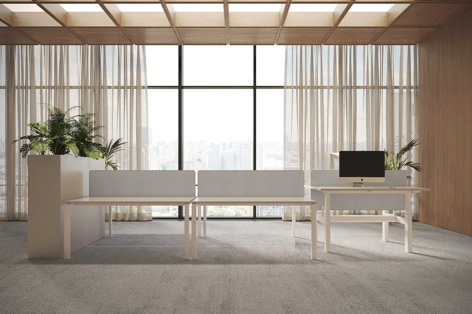 Back to Back Desks - Firmo Dual Desk - Front View