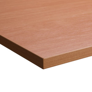 beech desk top viewed from corner