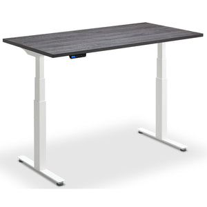 Bicycle with Desk - Rize Spin - White Frame - Anthracite Sherman Oak Top - Studio Image