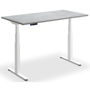 Bicycle with Desk - Rize Spin - White Frame - Light Concrete Top - Studio Image