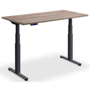 Bike with Desk - Rize Spin - Anthracite Frame - Grey Nebraska Oak Top - Studio Image