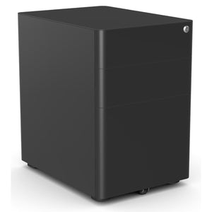 Black Moda Plus under desk pedestal with three drawers and lock