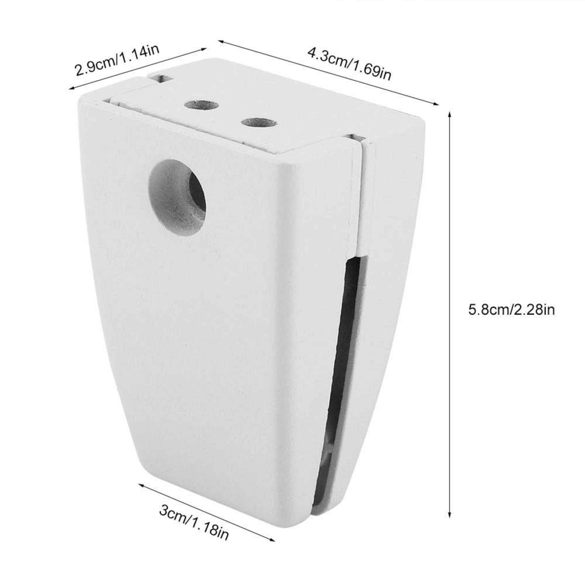 Brackets for Desk Privacy Screen - Surface Mount White - Dimensions