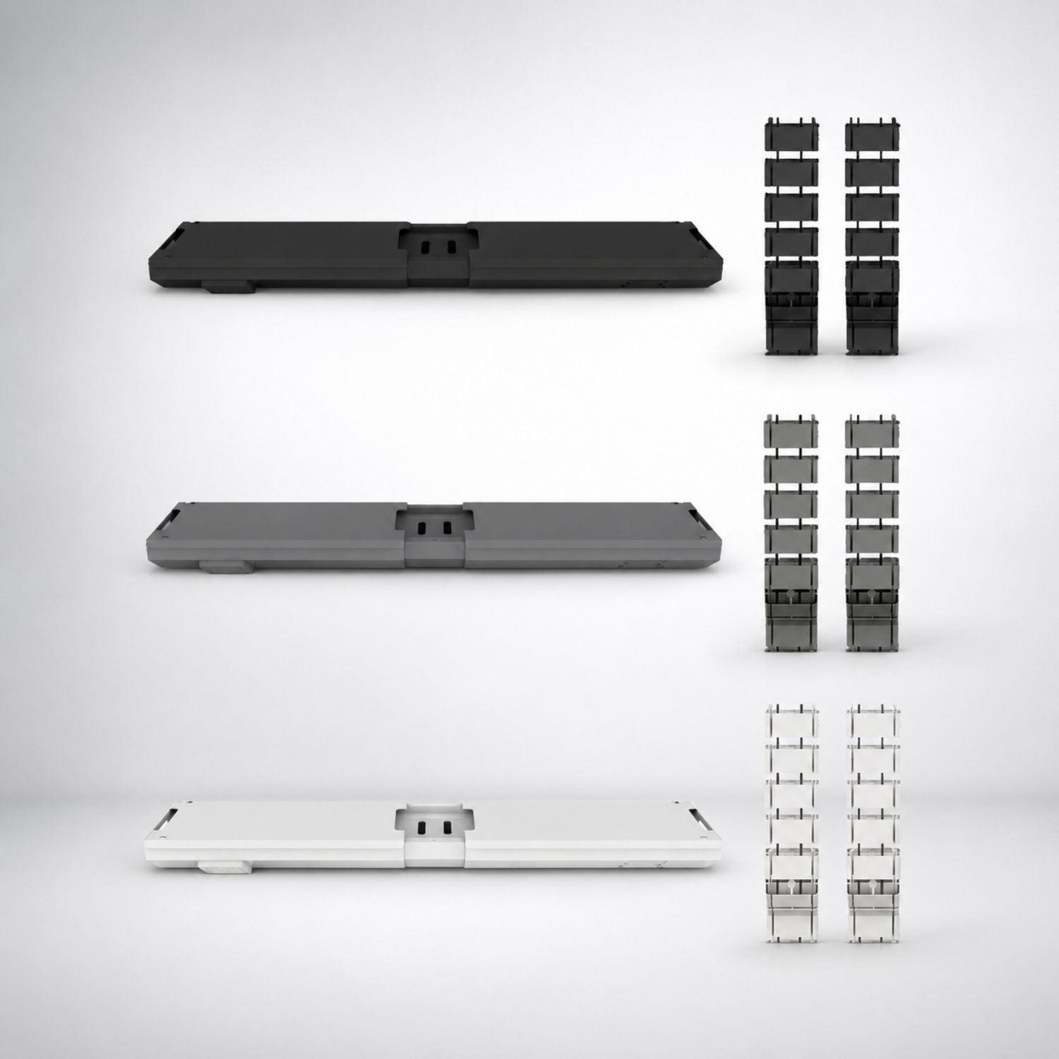 Cable Management System for Rize Twin in black, silver, and white finishes