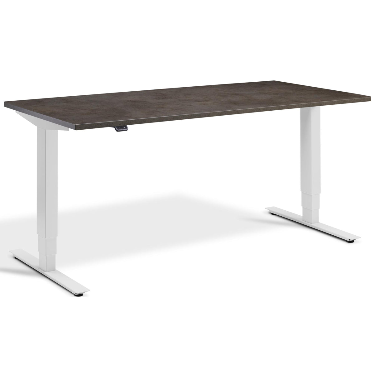 Concrete Adjustable Desk - Masta Desk - Dark Concrete Top - Light Grey Frame - Studio Image