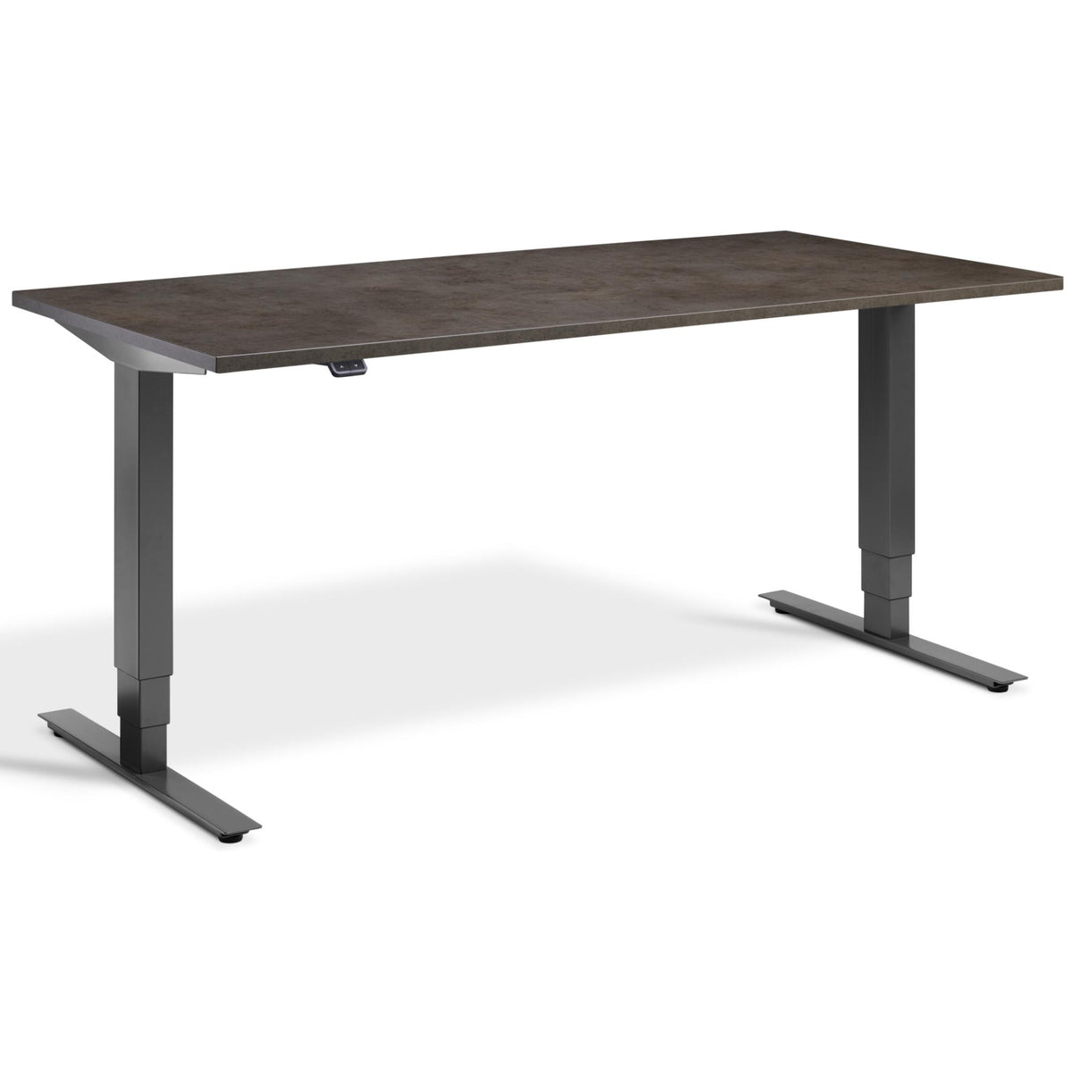 Concrete Sit Stand Desk - Masta Desk - Dark Concrete Top - Dark Grey Frame - Studio Image